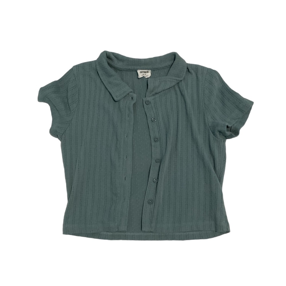 cotton on cropped button up